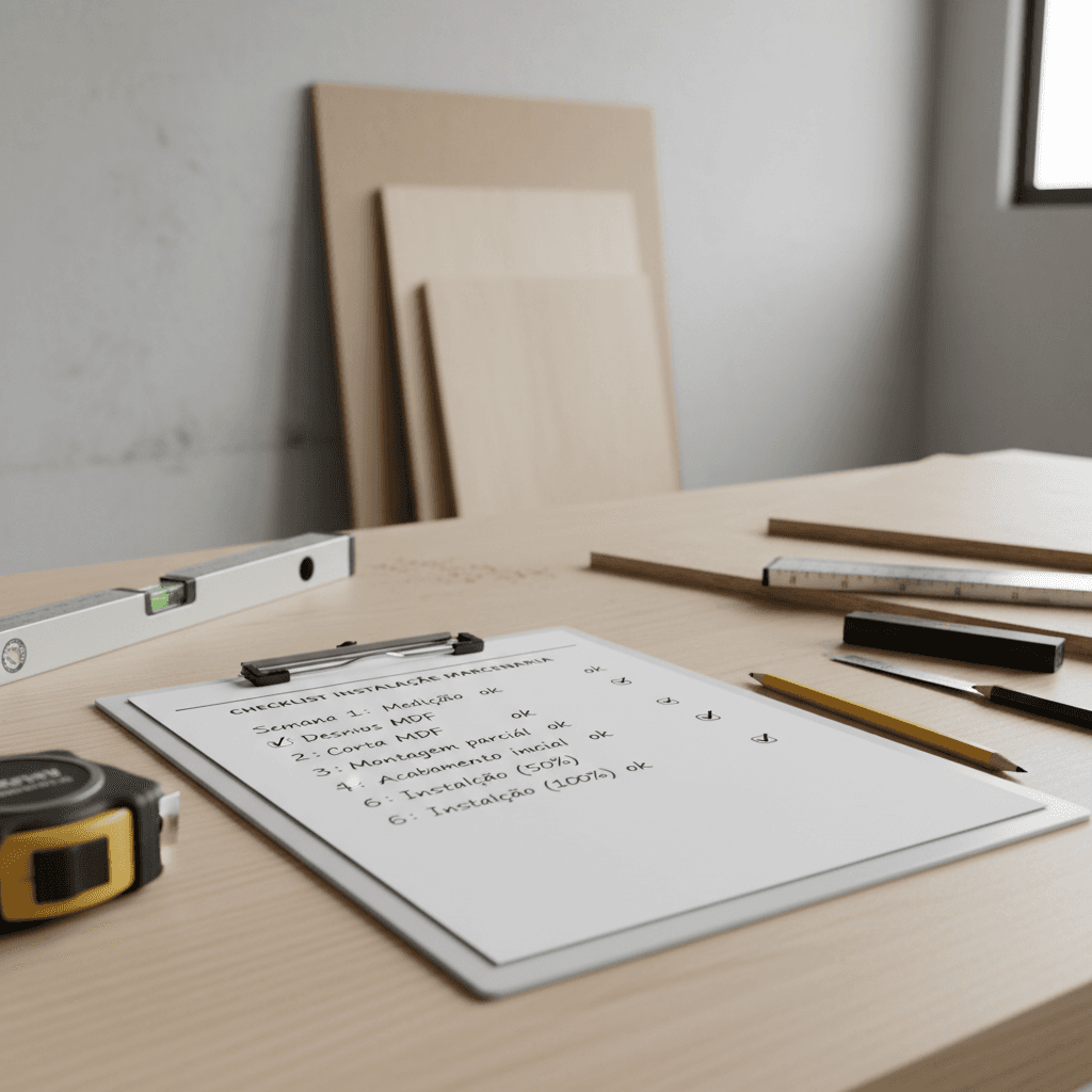 Como acompanhar a obra de marcenaria semana a semana.